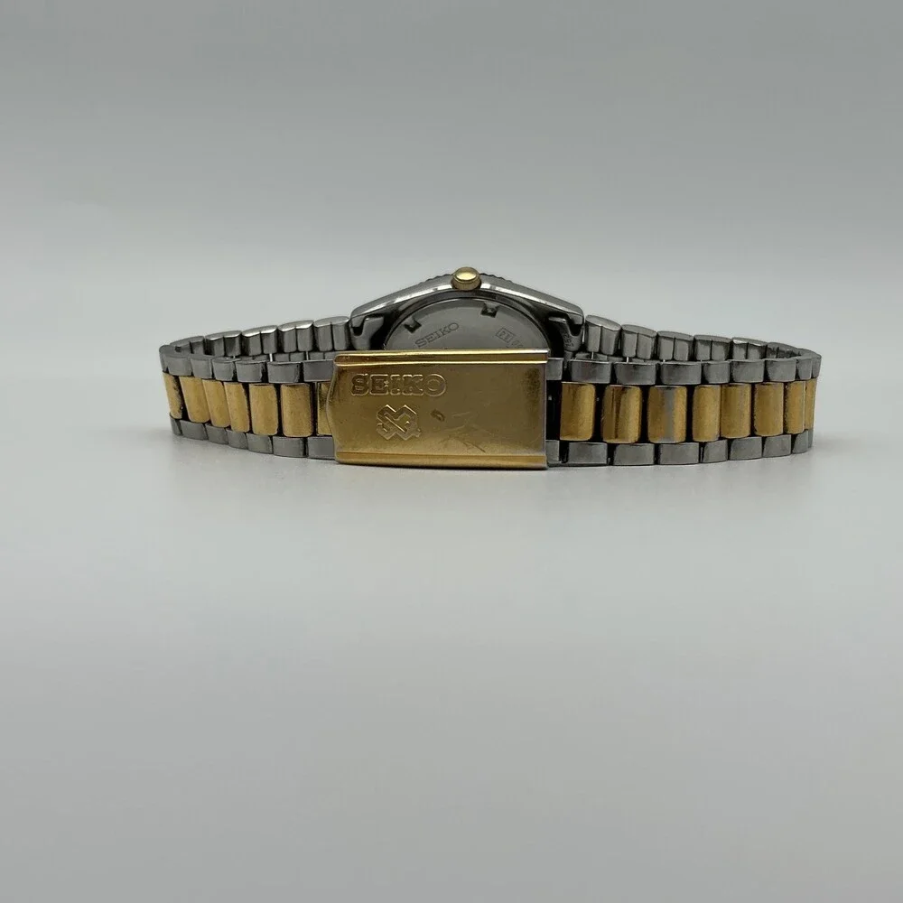 Vintage Seiko Quartz 8223-0060 Womens Watch 24mm Two Tone New Battery 6.5